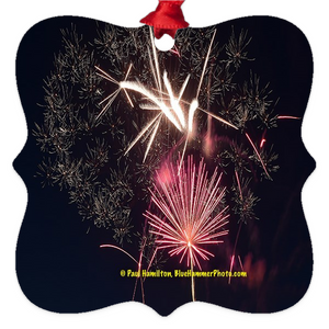 tree ornament (2 x 2")-- fireworks 9881