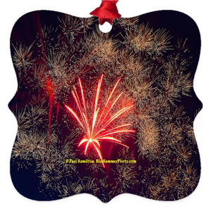 tree ornaments (2 x 2")-- fireworks 9890