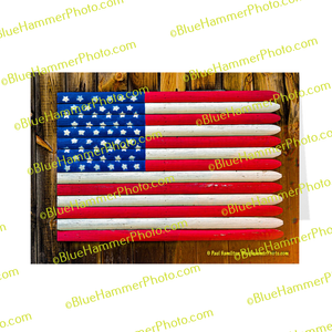 blank folded cards (10)  3 1/2 x 5" matte outside, blank inside— general (barn flag)