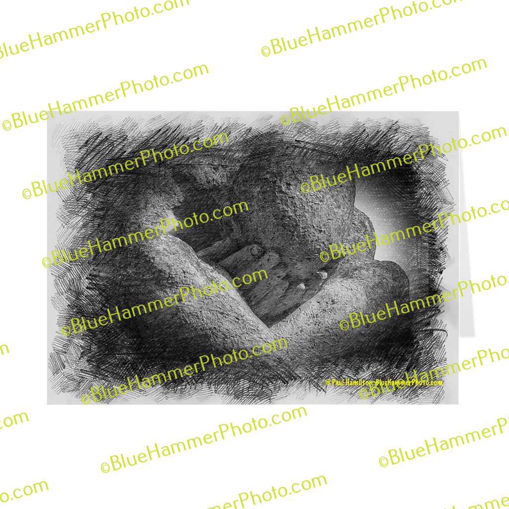 blank folded cards (10)  3 1/2 x 5" matte outside, blank inside— sympathy (stone figure)